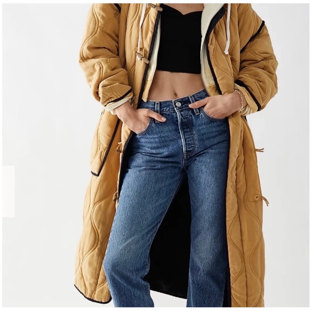 New Free People Winter Spring Lush It Duffle Quilted Long Jacket Coat Size M